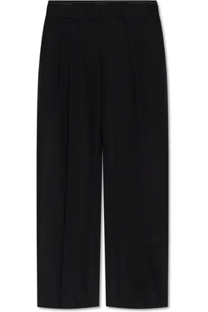 Helmut Lang Bukser, Dame, Sort, XS, Uld, Gennemsigtige bukser