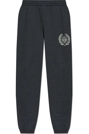 Dolce & Gabbana Bukser, Herre, Grå, L, Bomuld, Sweatpants med trykt logo