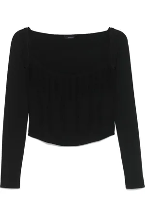 MUGLER Top, Dame, Sort, L, Polyester, Madonna Neck Top