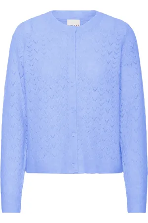 Ichi Strik, Dame, Blå, XS, Uld, Blå Strik Cardigan Ihbaila Ca3 Stil