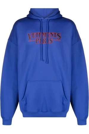 Vetements Sweathshirts & Hoodies, Herre, Blå, S, Uld, Blå Hoodie til et stilfuldt look