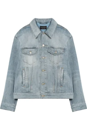 Balenciaga Jakke, Dame, Blå, XS, Uld, Denim jakke til stilfulde outfits