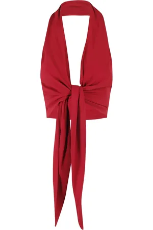 FEDERICA TOSI Top, Dame, Rød, S, Uld, Stilfuld Crepe de Chine Kjole