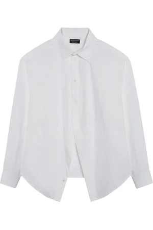 Balenciaga Bluser & Skjorter, Dame, Hvid, XS, Uld, Langærmet skjorte