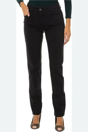 Emporio Armani Jeans, Dame, Sort, W25, Denim, Stræk denim jeans med logo detalje
