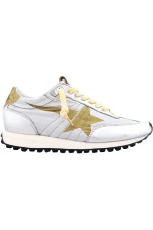 Golden Goose Sko, Herre, Hvid, 40 EU, Uld, Vintage Marathon Star Glitter Sneakers