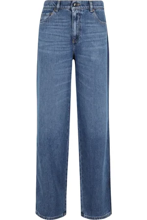 SEMICOUTURE Jeans, Dame, Blå, W25, Elegant Blomstret Kjole