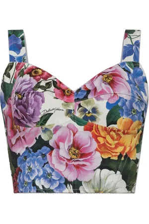 Dolce & Gabbana Top, Dame, Flerfarvet, S, Bomuld, Blomstret motiv top