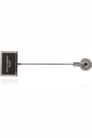 Dolce & Gabbana Tilbehør, Herre, Grå, ONE SIZE, Uld, Broche med logo