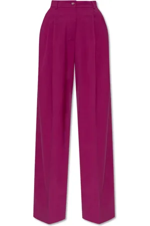 Dolce & Gabbana Bukser, Dame, Lilla, S, Uld, Uldbukser med presse