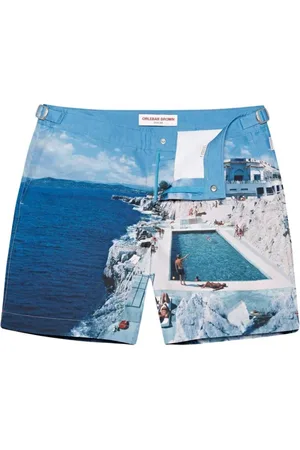 Orlebar Brown Badetøj, Herre, Blå, W33, Polyester, Klassiske Bulldog Badeshorts