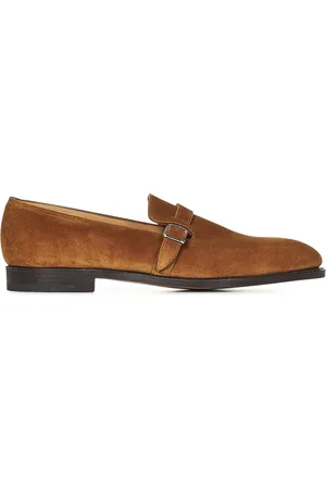 JOHN LOBB Sko, Herre, Brun, 43 EU, Uld, Brun flade sko med firkantet spænde