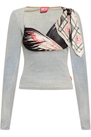 Diesel Top, Dame, Grå, S, Bomuld, Top T-Lerya