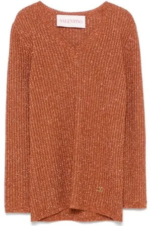 VALENTINO Strik, Dame, , XS, Lurex V-Neck Sweater