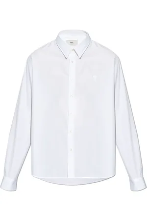 Ami Skjorte, Herre, Hvid, XL, Bomuld, Skjorte med logo