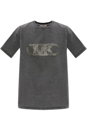 Michael Kors Top, Dame, Grå, S, Bomuld, T-shirt med applikationer