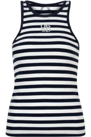 Dante 6 Top, Dame, Hvid, XS, Bomuld, Monogram Tanktop med Broderet Logo