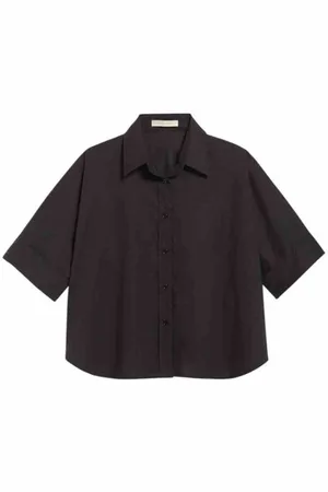 Vanessa Bruno Bluser & Skjorter, Dame, Sort, XS, Bomuld, Moderne Sort Batwing Ærme Skjorte