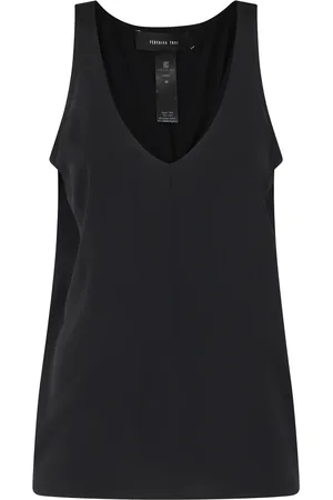 FEDERICA TOSI Top, Dame, Sort, XS, Elegant Crepe de Chine Bluse