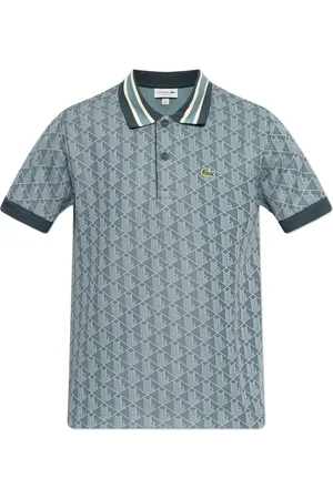 Lacoste Top, Herre, Blå, XL, Bomuld, Polo med logo patch