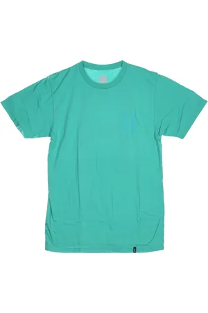 Huf Top, Herre, Blå, XL, Klassisk Overfarvet Bright Aqua T-shirt