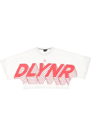DOLLY NOIRE Top, Dame, Hvid, L, Bomuld, Hvid Kortærmet Oversize Crop T-Shirt