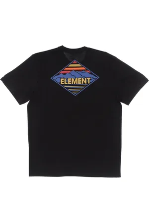 Element Top, Herre, Sort, XL, Bomuld, Sort Herre Tee med Logo Print