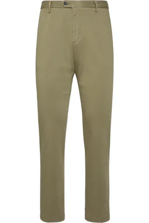 Boggi Milano Bukser, Herre, Grøn, XL, Bomuld, Stretch Cotton Tencel Panama Bukser