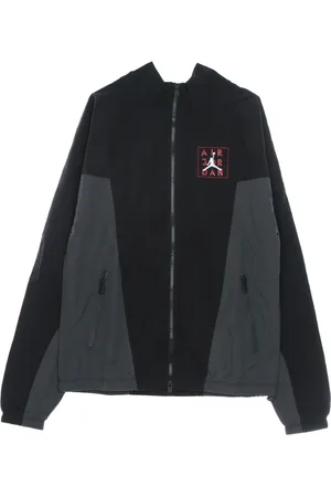 Jordan Jakke, Herre, Sort, XS, Uld, Sort Windbreaker Jakke med Grå Accenter