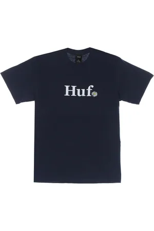 Huf Top, Herre, Blå, S, Bomuld, Navy In Bloom Tee Kortærmet