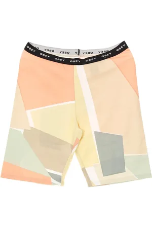 Obey Sport, Dame, Flerfarvet, M, Uld, Peach Multi High Waisted Cykelshorts