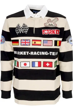 MARKET Top, Herre, Flerfarvet, XL, Bomuld, Grand Prix Langærmet Polo Skjorte