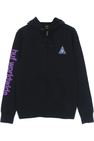 Huf Sweathshirts & Hoodies, Herre, Blå, S, Bomuld, Prism Triple Triangle Zip Up Hoodie