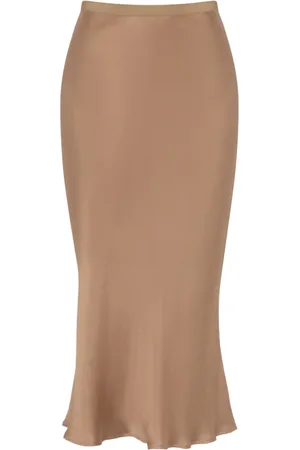 ANINE BING Nederdel, Dame, Brun, L, Silkekjole Midi Nederdel Sepia