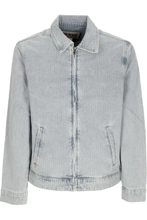 Guess Jakke, Herre, Blå, L, Denim, Herringbone Denim Jakke Vintage Stil