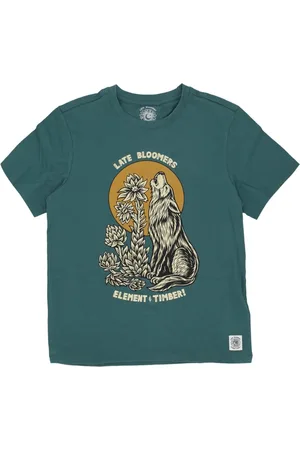 Element Top, Herre, Grøn, XL, Bomuld, Jasper Herre Tee med Timber Print