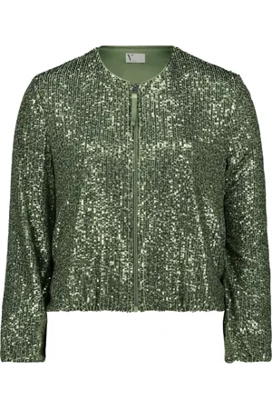 Vera Mont Jakke, Dame, Grøn, M, Uld, Paillet Blouson Jakke