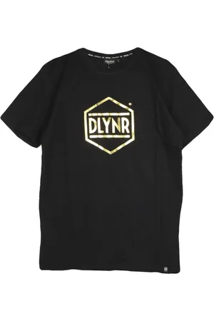 DOLLY NOIRE Top, Herre, Sort, XL, Uld, Guld Sort Hexagon Herre T-Shirt