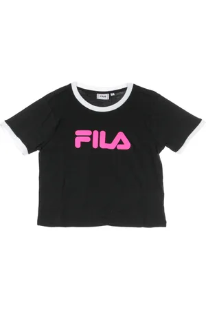Fila Top, Dame, Sort, L, Sort/Hvid Cropped Damer T-Shirt