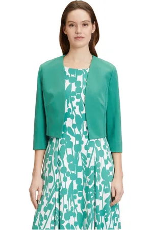 Vera Mont Jakke, Dame, Grøn, M, Elegant Crepe Blazer Jakke