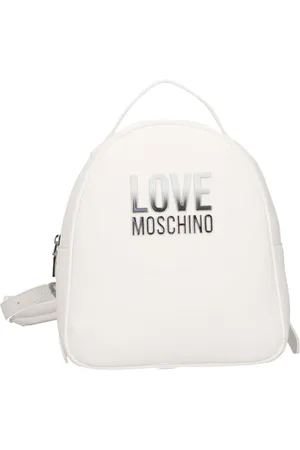 Moschino Taske, Dame, Hvid, ONE SIZE, Uld, Hvid Mode Rygsæk med Gyldne Detaljer