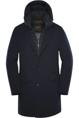 MOORER Frakke, Herre, Blå, 2XL, Uld, Mitchel-Mrw
