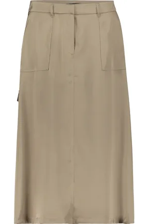 Betty Barclay Nederdel, Dame, Grøn, XL, Satin, Cargo Style Satin Nederdel med Lommer