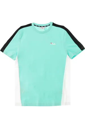 Fila Top, Herre, Grøn, S, Bomuld, Farverige Bånd Crewneck T-shirt Grøn/Hvid/Sort