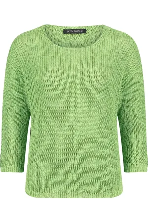 Betty Barclay Strik, Dame, Grøn, 3XL, Afslappet Ribstrik Pullover