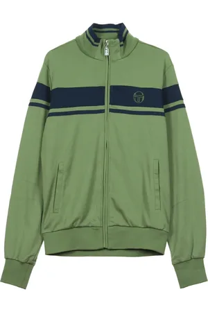 Sergio Tacchini Sweathshirts & Hoodies, Herre, Grøn, 2XL, Mænds Tracksuit Jakke Olivine