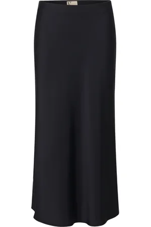 Vera Mont Nederdel, Dame, Sort, L, Satin, Elegant Satin Midi Nederdel