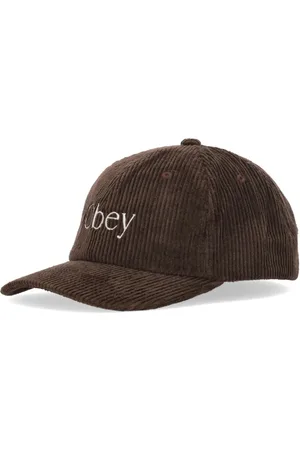 Obey Tilbehør, Herre, Brun, ONE SIZE, Bomuld, Brun Velvet Buet Skyggehue