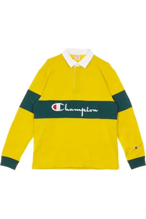 Champion Top, Herre, Gul, S, Langærmet Polo i Gul/Grøn