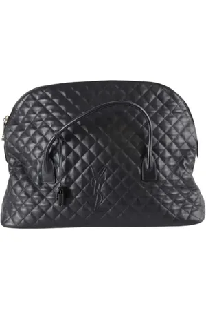 Saint Laurent Pre-owned, Dame, Sort, ONE SIZE, Uld, Pre-owned Laeder rejsetasker